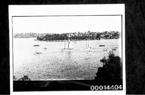 Yacht SIRIUS shortly after leaving its moorings 14 July 1935