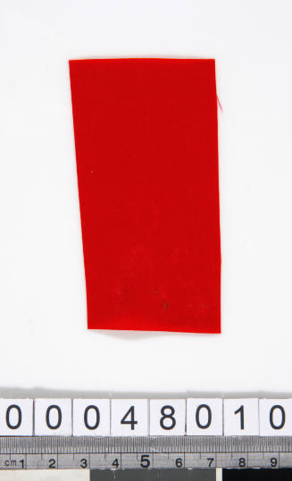 Red synthetic material sample