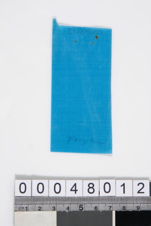 Blue synthetic material sample