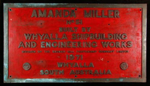 Metal plaque for AMANDA MILLER