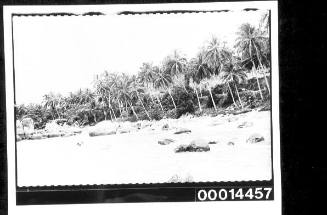 Swimmers at a Penang beach, Malaya