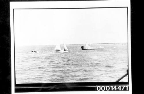 Small vessels at sea off Colombo, Ceylon