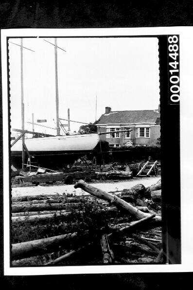 Yacht SIRIUS on slips at Cremyll, England