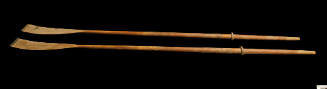 Pair of wooden oars used by NSW and Australian Champion sculler Gertrude Lewis