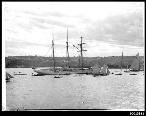 Steam yacht SUNBEAM and smaller craft on Sydney Harbour