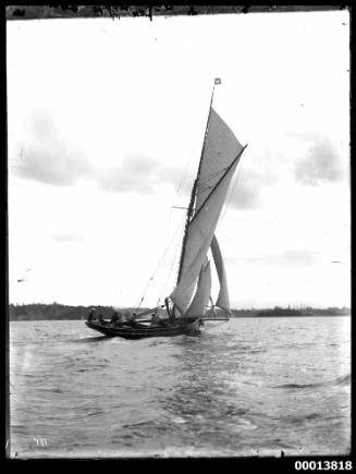 Yacht, possibly JESS or ISEA, under sail on Sydney Harbour