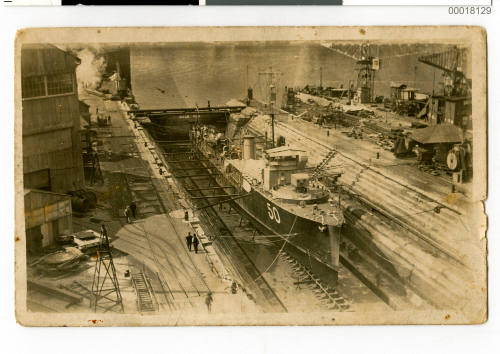 HMAS HUON in dry dock