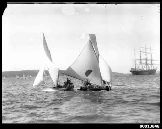 14-footer CUTTY SARK has just collided with another 14-footer on Sydney Harbour