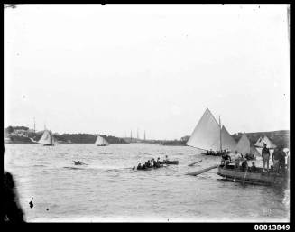 Capsized skiff on Sydney harbour