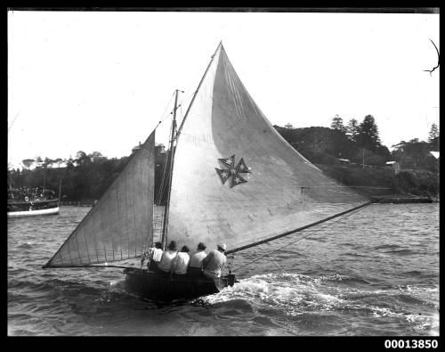 10-footer yacht sailing near Balmain, Sydney Harbour