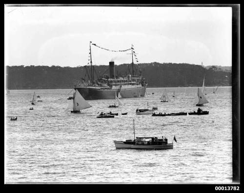 THEMISTOCLES moored off Neutral Bay in Sydney for the Anniversary Day Regatta