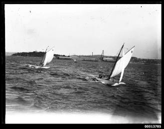 Gaff-rigged yachts on Sydney Harbour
