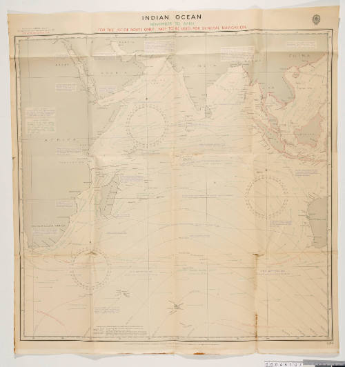 Navigation chart of Indian Ocean November to April