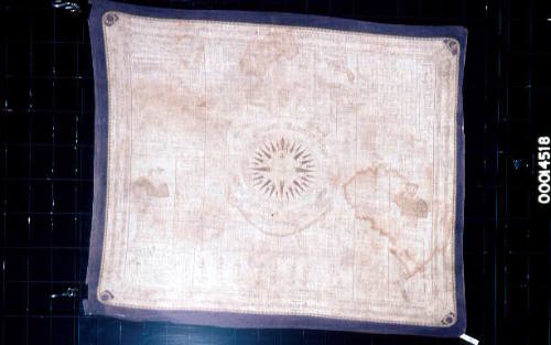 Square of fabric with naval regulations issued to boy sailor John Thomas Newbery, Royal Navy