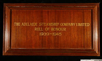 The Adelaide Steamship Company Roll of Honour board for World War II