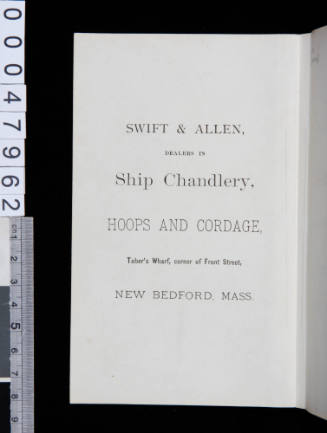 Memorandums, Tables and Schedule of Articles Comprising the Outfit for a Whaling Voyage