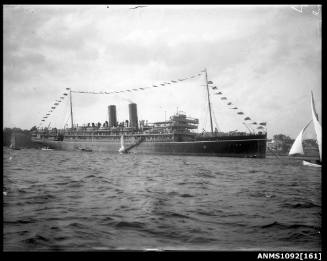 A passenger ship at anchor in Sydney Harbour