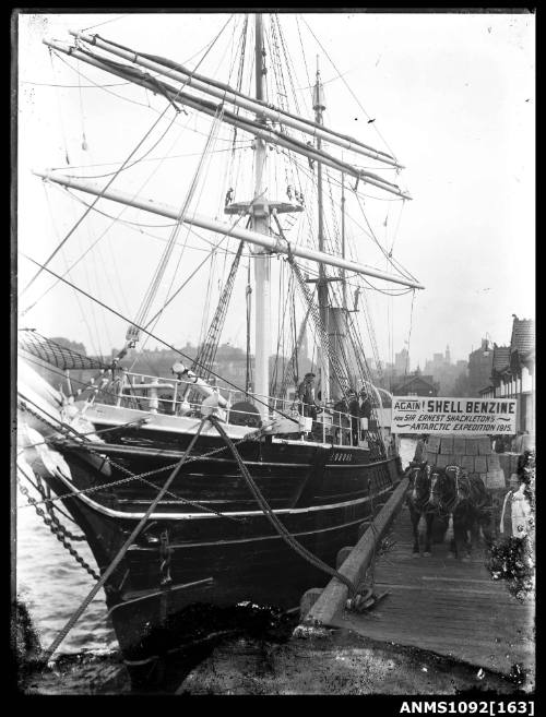 AURORA berthed in Sydney Harbour, before Ernest Shackleton's Antarctic expedition