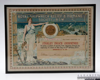 Royal Shipwreck Relief and Humane Society certificate