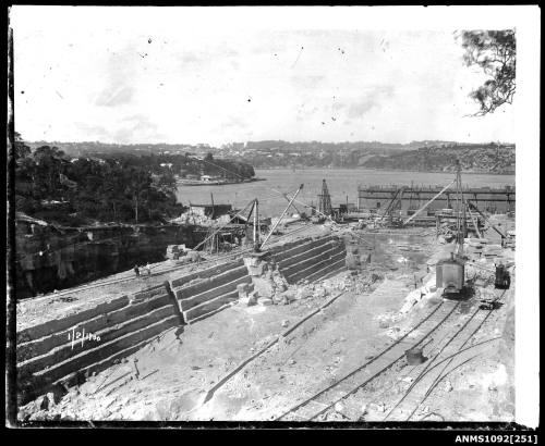 Dockyard construction at Woolwich, Sydney Harbour