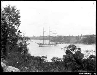 Photograph of a moored vessel taken from Kurraba Point, Sydney Harbour