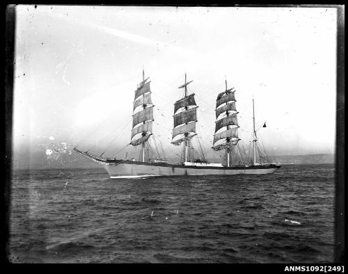 Four masted barque underway