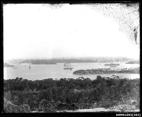 Vessels underway in Sydney Harbour with Fort Denison in the background