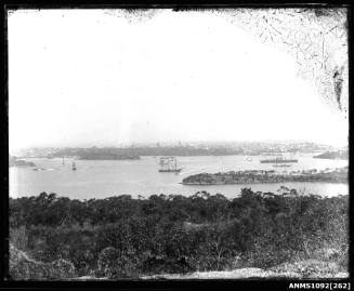 Vessels underway in Sydney Harbour with Fort Denison in the background