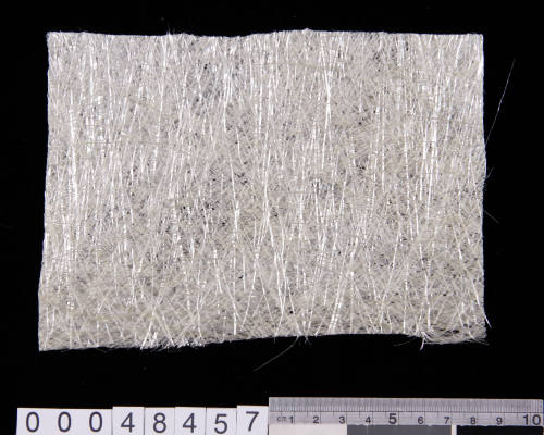 Sample patch of fibreglass chopped strand mat