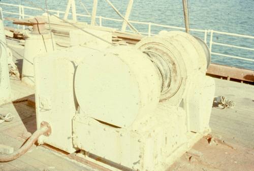 Slide depicting a winch on deck