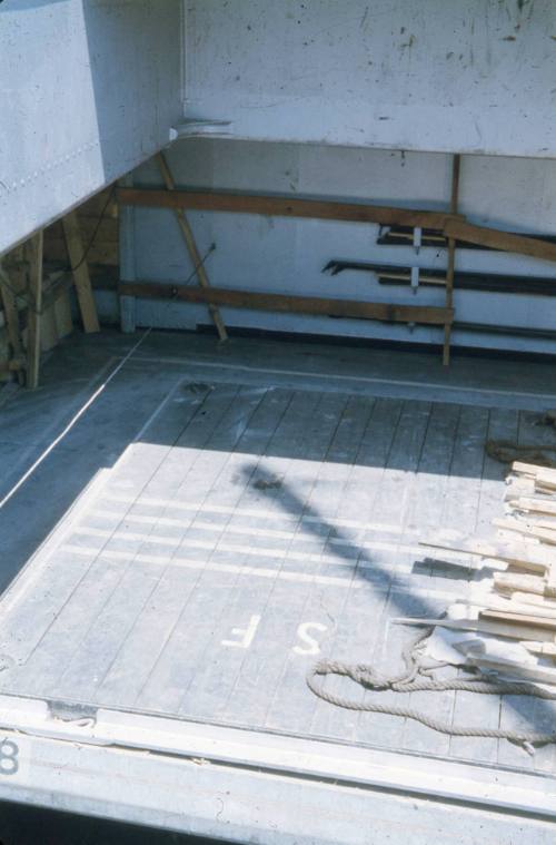 Slide depicting the cargo hold of a vessel