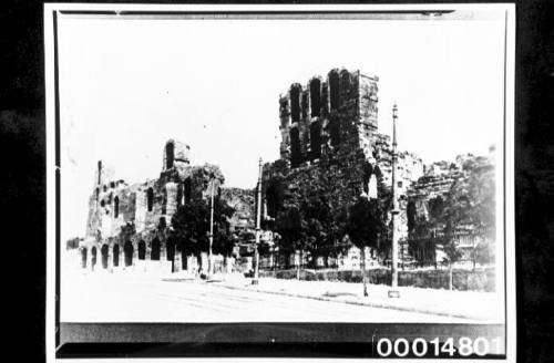 Odeon of Herodes Atticus in Athens, viewed from the road