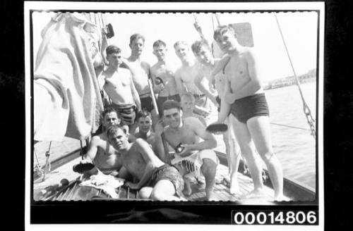 Midshipmen of HMAS AUSTRALIA on the deck of the yacht SIRIUS at Malta