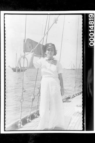 A friend of the Nossiters aboard the yacht SIRIUS, Trinidad, West Indies