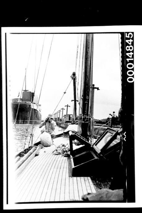 Taking photos on the deck of yacht SIRIUS, Panama Canal Zone