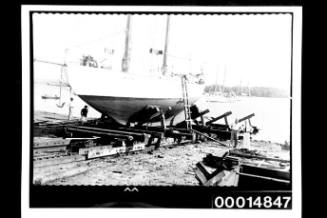 Yacht SIRIUS on a slipway