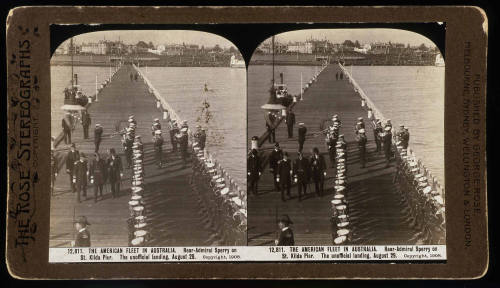 American fleet in Australia, Rear-Admiral Sperry on St Kilda pier