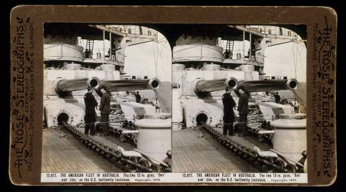 Two 12 inch guns on USS LOUISIANA