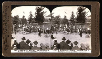 American fleet in Australia, wood chopping contest at Healesville, Victoria