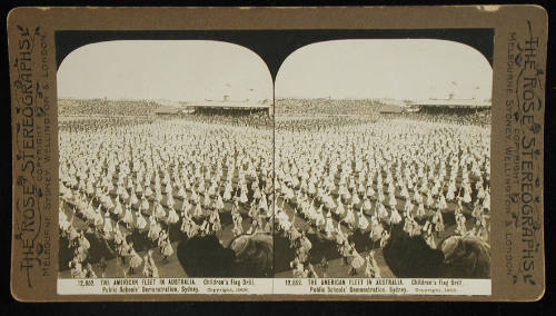 American fleet in Australia, children demonstrating a flag drill