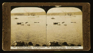 American fleet in Australia, USS CONNECTICUT leading the American fleet