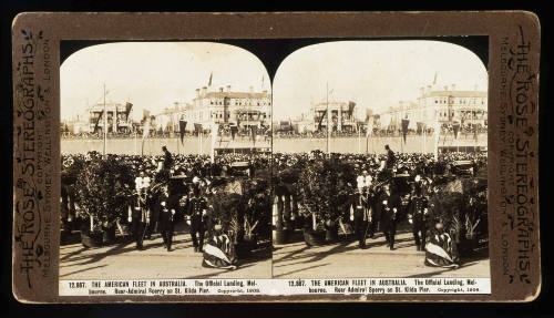 American fleet in Australia, official landing of Rear-Admiral Sperry in Melbourne