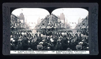 American fleet in Australia marching up Swanston Street, Melbourne