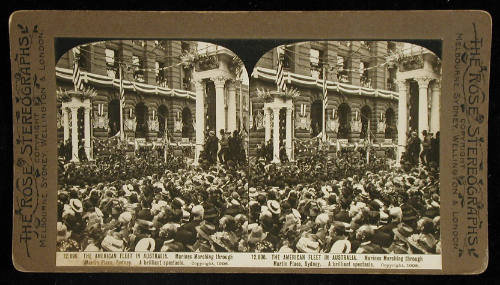 American fleet in Australia, Marines marching through Sydney