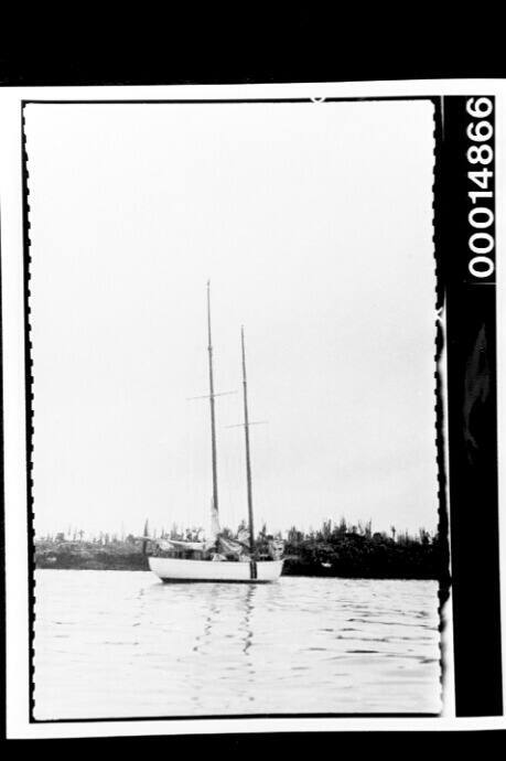 Yacht SIRIUS moored in harbour waters, Galapagos Islands