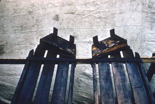 Slide depicting wooden struts