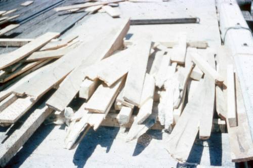 Slide depicting a stack of timber