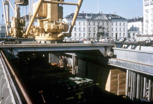 Slide depicting a the lower cargo holding area on a ship