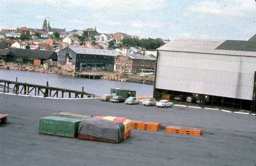 Slide depicting a wharf side open area