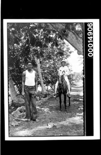 Harold Nossiter Senior on a horse, Nuku Hiva Island in the Marquesas
